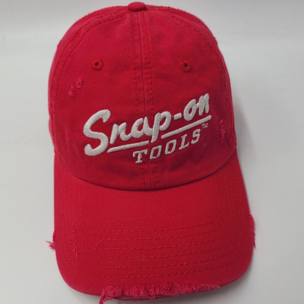 Snap-on Hat Adjustable Red Distressed Tools Casual Logo Cotton Dad Baseball Men